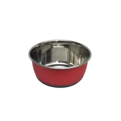 Gamelle pour chien et chat coloris rouge mat en inox Tyrol – 500 ml