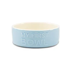 Gamelle pour chiot, chaton, lapin et cochon d'Inde coloris bleu en grès Scruffs ma première gamelle – 13 x 13 x 5 cm