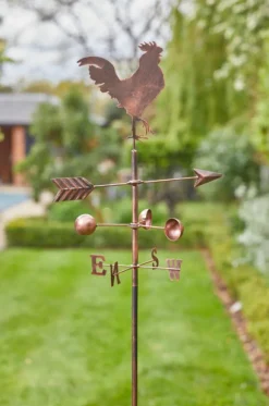 Girouette coq coloris marron en métal Smartgarden - 170 x 38 x 2 cm
