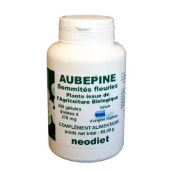 Gélules d’aubépine bio en boite de 200 unités