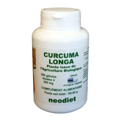 Gélules de curcuma bio en boite de 200 unités
