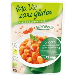 Gnocchis aux lentilles corail et sauce napolitaine bio Ma vie sans gluten - 250 g