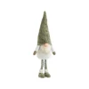 Gnome blanc debout avec bonnet vert Gus grand modèle - 87 cm