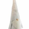 Gnome debout classique en tissu blanc - 41 x 29 x 100 cm