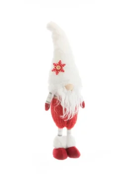 Gnome debout en tissu avec bonnet à petit flocon - 18 x 12 x 57 cm