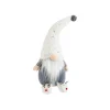 Gnome gris et blanc assis avec chaussons renne - 48 cm
