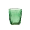 Gobelet décor côtelé coloris vert en verre - 9 x 8 cm
