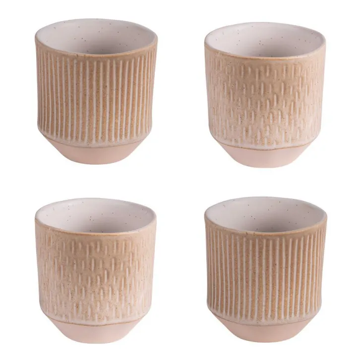Gobelets en grès beige Coffret Miyaki - 6 x 20 cl