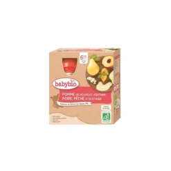 Gourdes Pomme Poire Pêche bio dès 6 mois - 4 x 90 gr