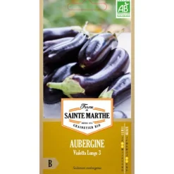 Graines de Aubergine violette bio Ferme Sainte Marthe - graines à semer
