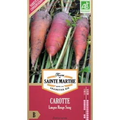 Graines de Carotte longue rouge sang bio Ferme de Sainte Marthe - 1500 graines à semer