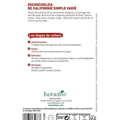Graines de Eschscholzia de californie simple varié botanic® - graines à semer