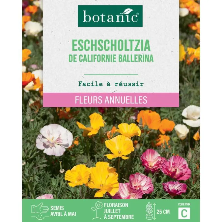 Graines de fleurs de Pavot ou Eschscholtzia de Californie Ballerina botanic®