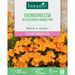 Graines de fleurs de Pavot ou Eschscholtzia de californie orange pur botanic®