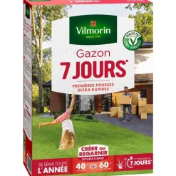 Graines de gazon à semer prise rapide en 7 jours Vilmorin - 1 kg