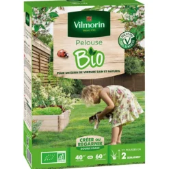 Graines de gazon à semer pelouse naturelle bio Vilmorin - 1 kg