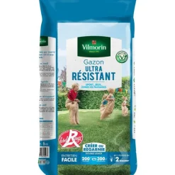 Graines de gazon à semer ultra résistant Label Rouge Vilmorin - 5 kg