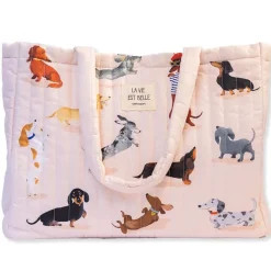 Grand cabas matelassé Cartesdart Teckels - 46 x 15 x 36 cm