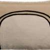 Grand coussin bicolore en lin galet Laly - 65 x 40 cm