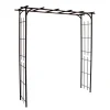 Grande pergola à tubes carrés en fer vieilli