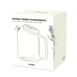 Grande théière coloris transparent en verre soufflé Horae - 1 L