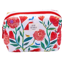 Grande trousse matelassée Cartesdart Pivoines - 24 x 17  cm