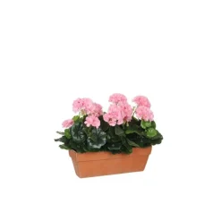 Géranium rose plante artificielle en jardinière Terra 39x13x40 cm