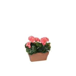 Géranium saumon plante artificielle en jardinière Terra 29x13x40 cm