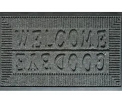 Grattoir extérieur gris en aiguilleté et caoutchouc résistant Sweetsol - 75 x 45 cm