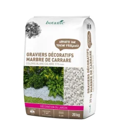 Graviers de marbre de Carrare blanc calibre 7 à 15 mm en sac de 20 kg