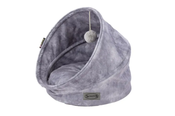 Grotte pour chat gris Kensington Scruffs – Taille 44 x 44 x 48 cm