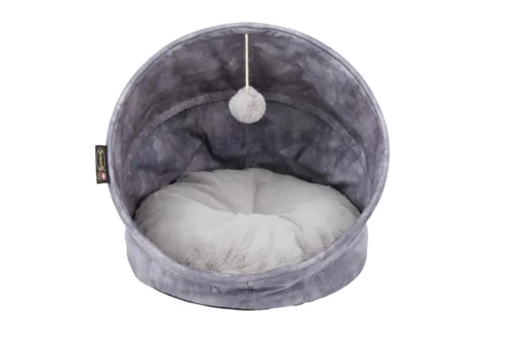 Grotte pour chat gris Kensington Scruffs – Taille 44 x 44 x 48 cm