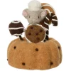 Gâteau avec souris en laine marron - Ø 15 x H 18 cm