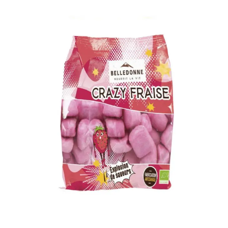 Guimauve crazy fraise goût fraise Belledonne - 120 g