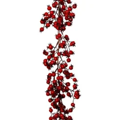 Guirlande de cynorrhodon artificiel rouge - 120 cm