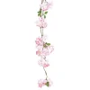 Guirlande de fleurs de cerisier artificielle rose - 129 cm