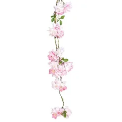 Guirlande de fleurs de cerisier artificielle rose - 129 cm