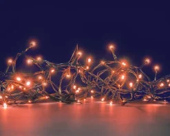 Guirlande lumineuse connectable x2 à 240 LED cuivre sur câble vert Flicker Light® - 20 m