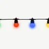 Guirlande lumineuse hybride à ampoules multicolores solaire et/ou secteur - 4,5 m