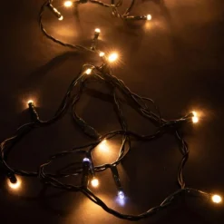 Guirlande lumineuse LED à lumière fixe blanc chaud sur secteur 24 flash - 8 m