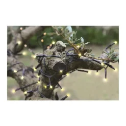 Guirlande lumineuse LED solaire à lumière animée blanc froid - 40 m