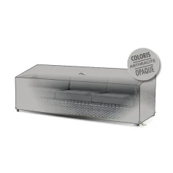 Housse canapé 3 places opaque de coloris anthracite en polyester