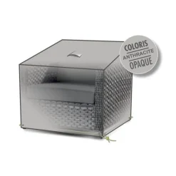 Housse pour fauteuil opaque de coloris anthracite en polyester