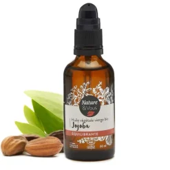 Huile végétale bio Jojoba Nature & Vous certifiée COSMOS ORGANIC par Cosmécert selon le référentiel COSMOS - 50 ml