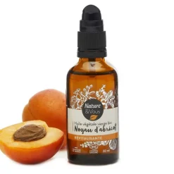 Huile végétale vierge bio Noyau d'Abricot Nature & Vous certifiée COSMOS ORGANIC par Cosmécert selon le référentiel COSMOS - 50 ml