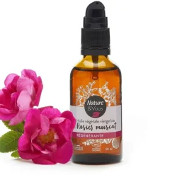 Huile végétale vierge bio Rosier Muscat Nature & Vous certifiée COSMOS ORGANIC par Cosmécert selon le référentiel COSMOS - 50 ml