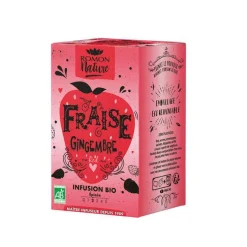 Infusion fraise gingembre bio en briquette carton de 16 cl