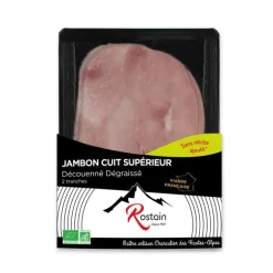 Jambon cuit supérieur sans nitrite Rostain - 90 g