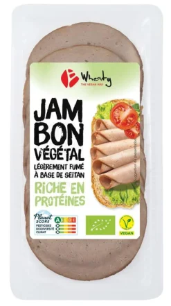 Jambon végétal légèrement fumé bio Wheaty – 100 g