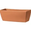 Jardinière à bord lisse Rouge en terre cuite